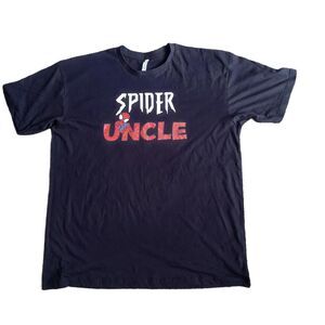 Men's "Spider Uncle" Graphic T-Shirt – Black Size XXL New
